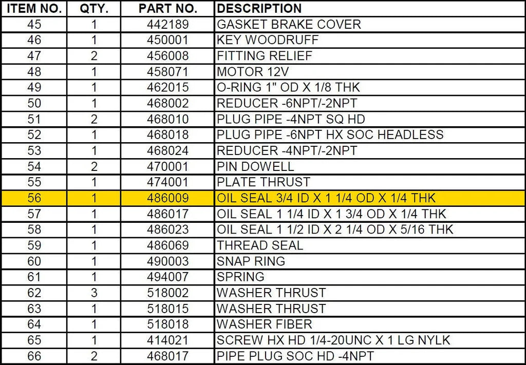 AUTO CRANE OIL SEAL