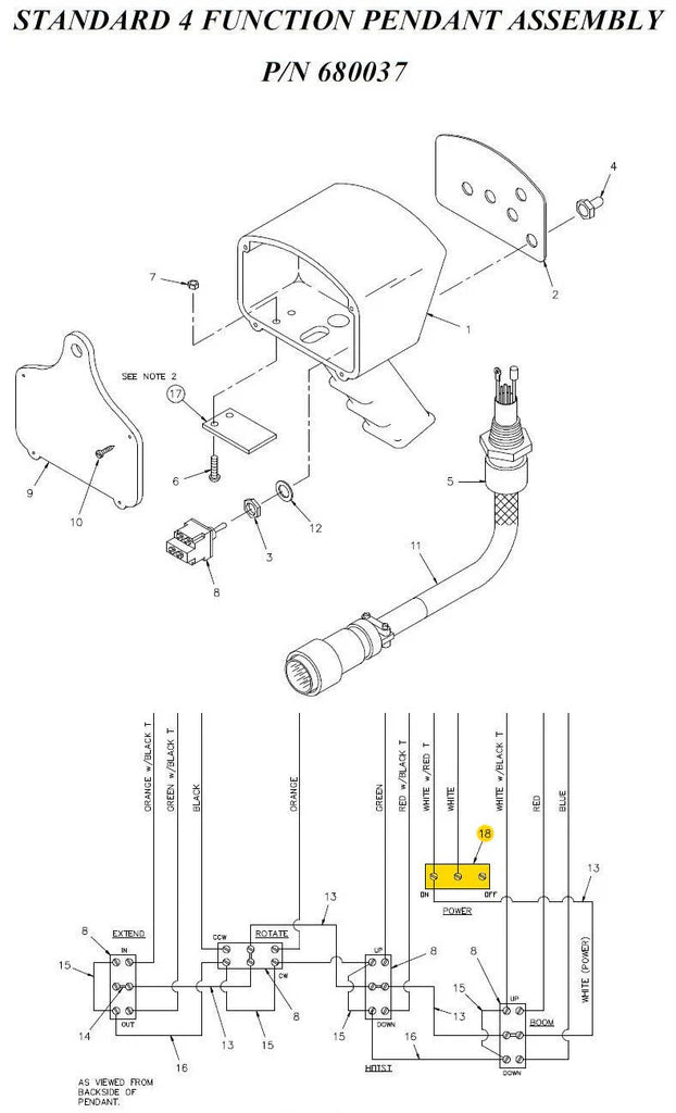 Auto Crane On/Off Toggle Switch Fits 5005H Series Cranes