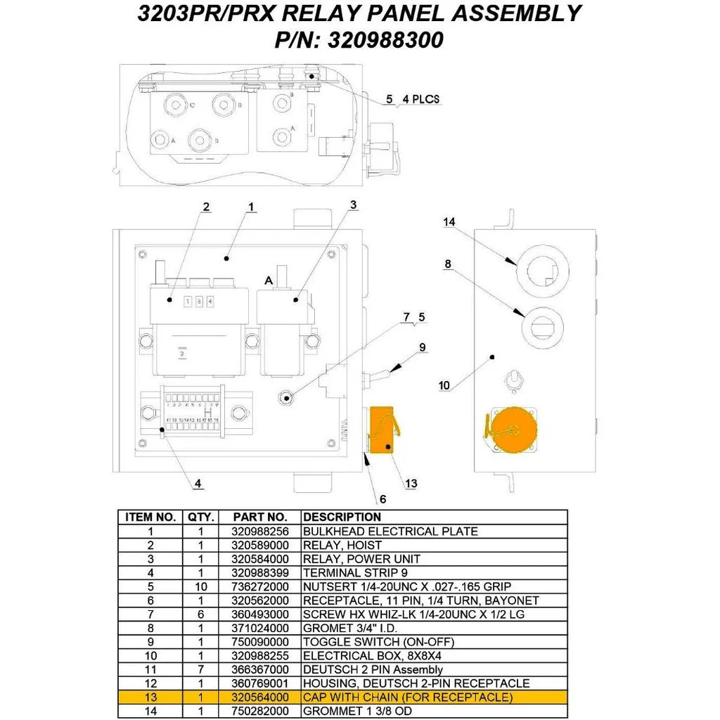 AUTO CRANE 11 PIN RECEPTACLE CAP  #320564000