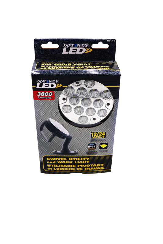 ADJUSTABLE LED WORK LIGHT WITH HANDLE FLOOD BEAM 12-24V