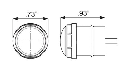 3/4 RED BUMPER MARKER/ CLEARANCE LIGHT WITH GROMMET