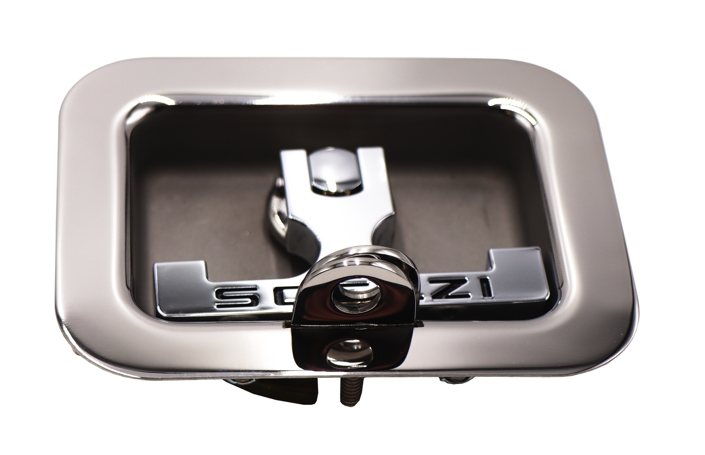 DOOR LATCH WITH LOGO (EXTERNAL LOCK COMPATIBLE)