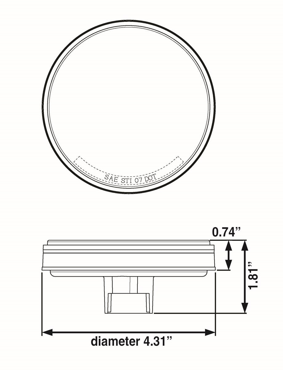 4" RED 7 LED ROUND TAIL LIGHT