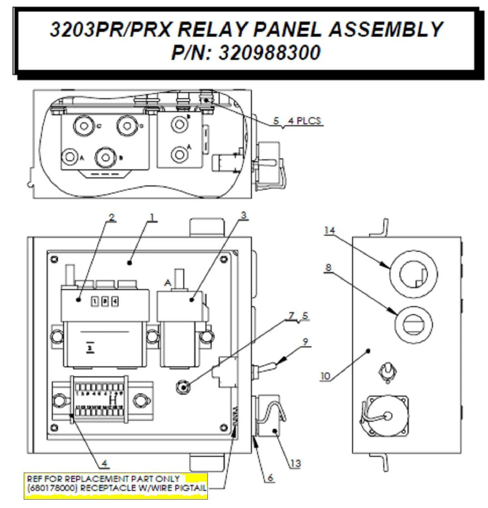 AUTO CRANE 11 PIN RECEPTACLE PIGTAIL