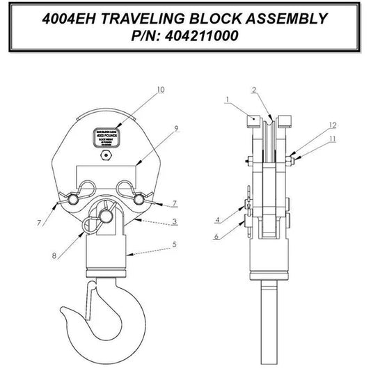 AUTO CRANE TRAVELING BLOCK ASSEMBLY