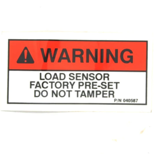AUTO CRANE WARNING DECAL "LOAD SENSOR PRE-SET"