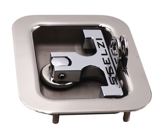 DOOR LATCH WITH LOGO (EXTERNAL LOCK COMPATIBLE)